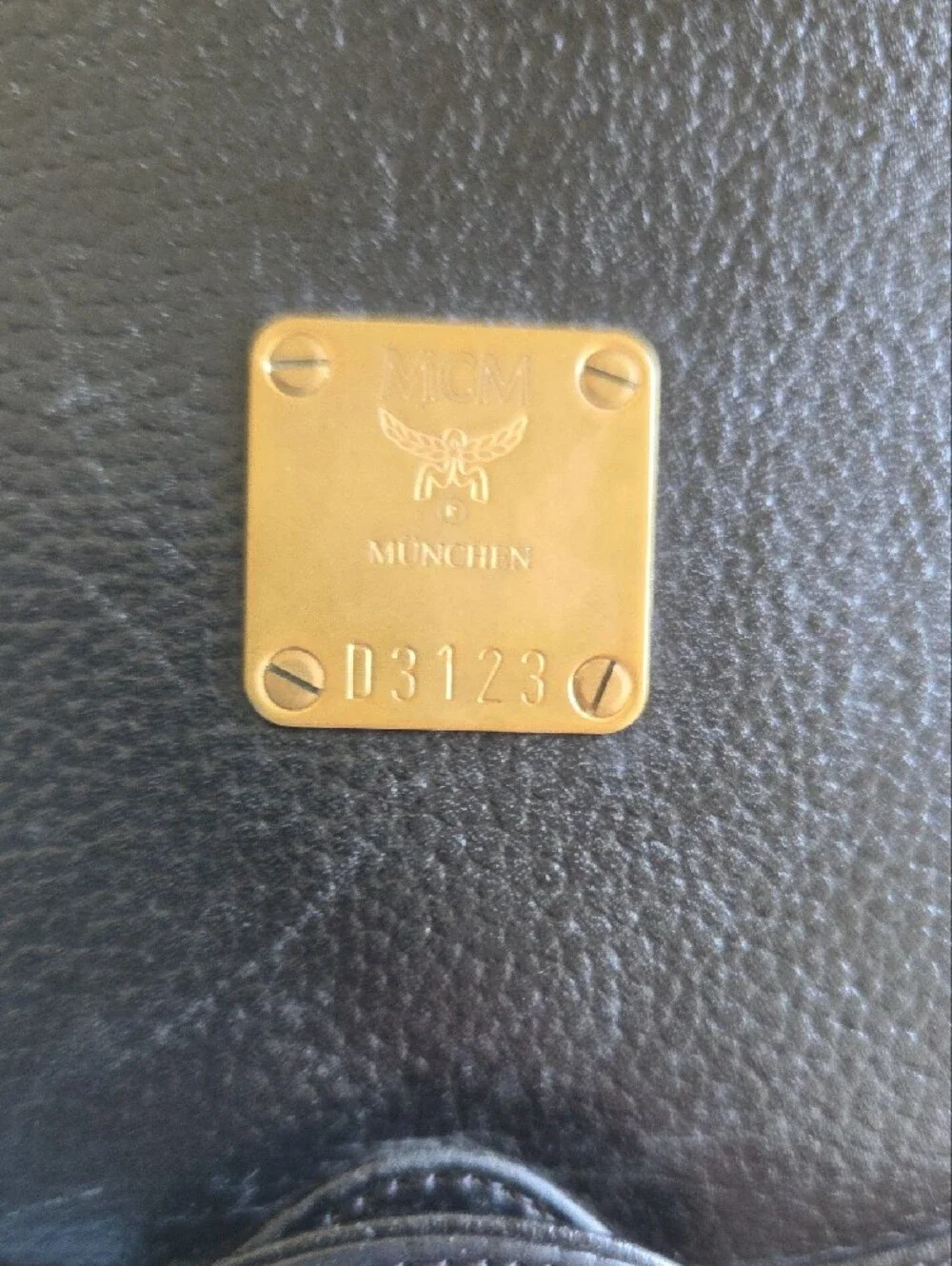 MCM Black Leather Crossbody Bag with Gold Hardware